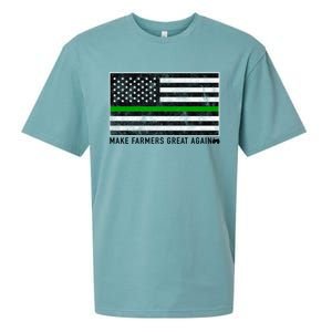 Make Farmers Great Again Tractor Us Flag Green Line Gift Sueded Cloud Jersey T-Shirt