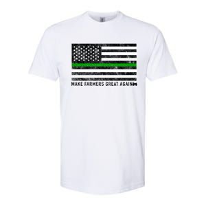 Make Farmers Great Again Tractor Us Flag Green Line Gift Softstyle CVC T-Shirt