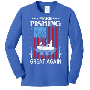 Make Fishing Great Again Cute Gift Kids Long Sleeve Shirt