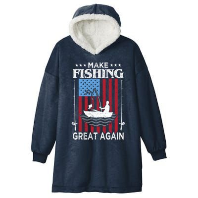 Make Fishing Great Again Cute Gift Hooded Wearable Blanket