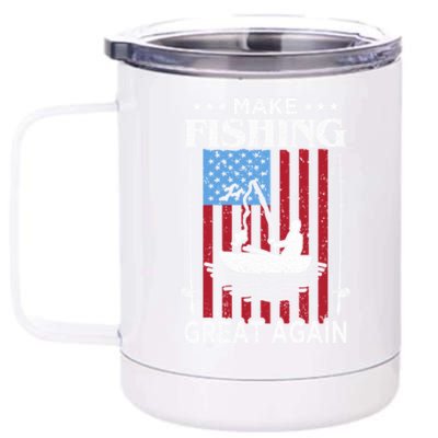 Make Fishing Great Again Cute Gift 12 oz Stainless Steel Tumbler Cup