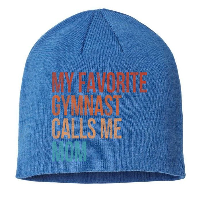 My Favorite Gymnast Calls Me Mom Funny Vintage Gymnastics Gift Sustainable Beanie