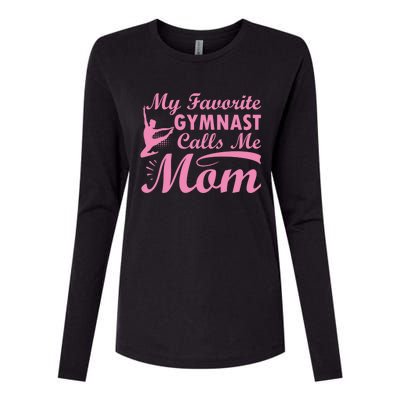 My Favorite Gymnast Calls Me Mom Gymnastic Dog Lover Cute Gift Womens Cotton Relaxed Long Sleeve T-Shirt