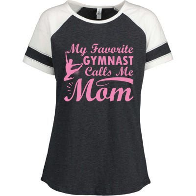 My Favorite Gymnast Calls Me Mom Gymnastic Dog Lover Cute Gift Enza Ladies Jersey Colorblock Tee