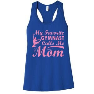 My Favorite Gymnast Calls Me Mom Gymnastic Dog Lover Cute Gift Women's Racerback Tank