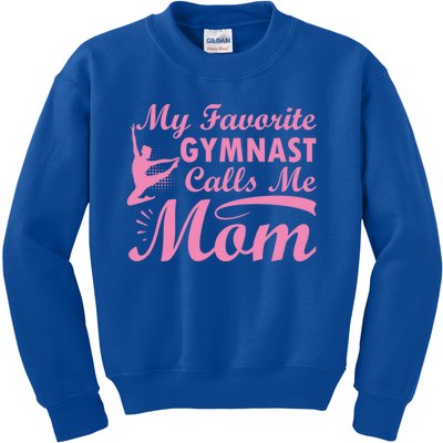 My Favorite Gymnast Calls Me Mom Gymnastic Dog Lover Cute Gift Kids Sweatshirt