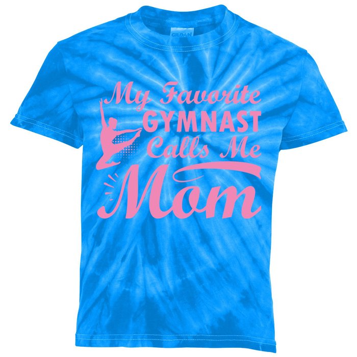 My Favorite Gymnast Calls Me Mom Gymnastic Dog Lover Cute Gift Kids Tie-Dye T-Shirt