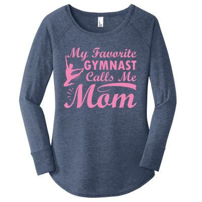 My Favorite Gymnast Calls Me Mom Gymnastic Dog Lover Cute Gift Women's Perfect Tri Tunic Long Sleeve Shirt