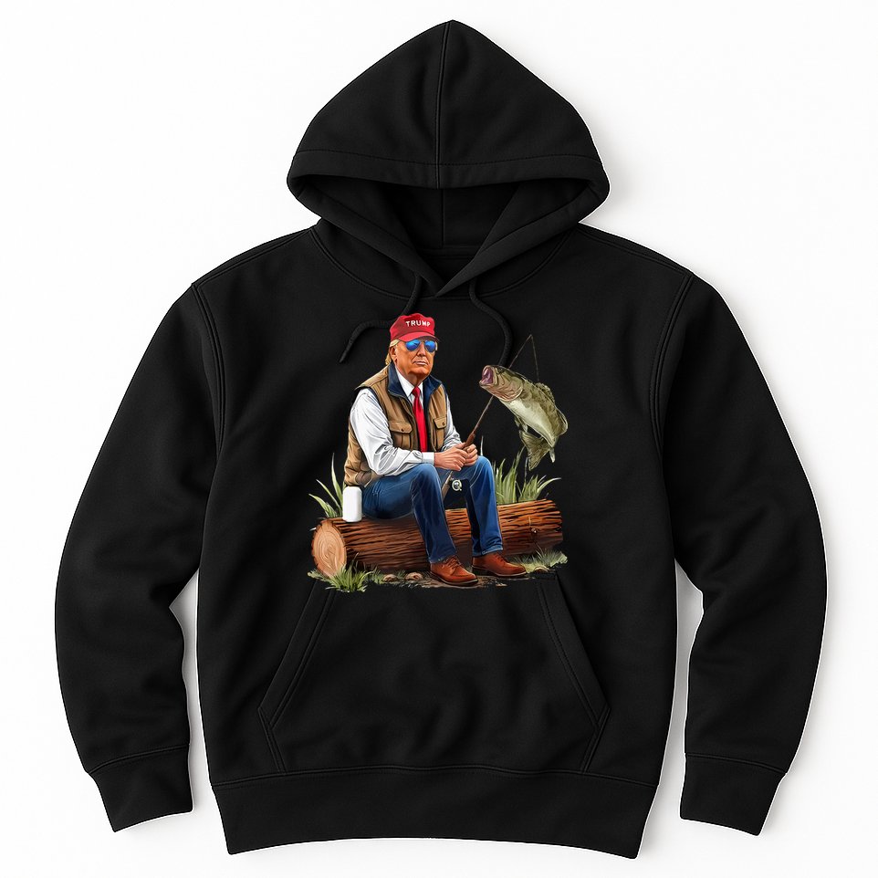 Make Fishing Great Again Funny Bass Fishing Humor Trump Hoodie