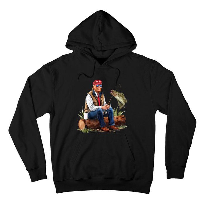 Make Fishing Great Again Funny Bass Fishing Humor Trump Hoodie