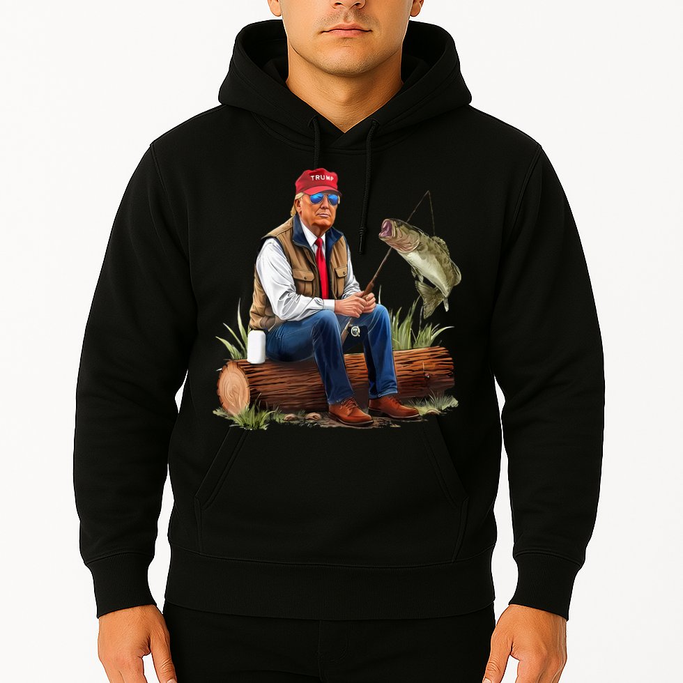 Make Fishing Great Again Funny Bass Fishing Humor Trump Hoodie