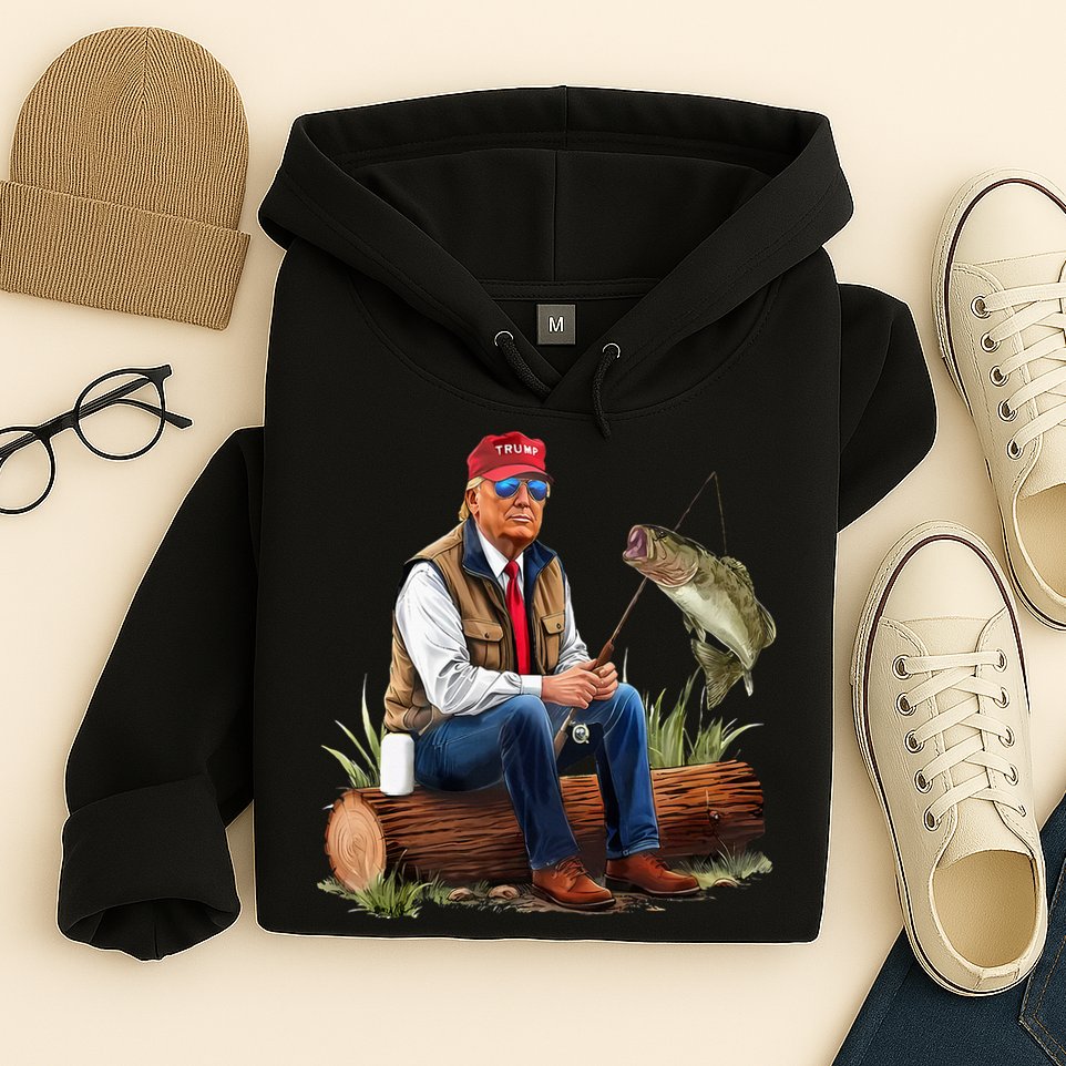 Make Fishing Great Again Funny Bass Fishing Humor Trump Hoodie