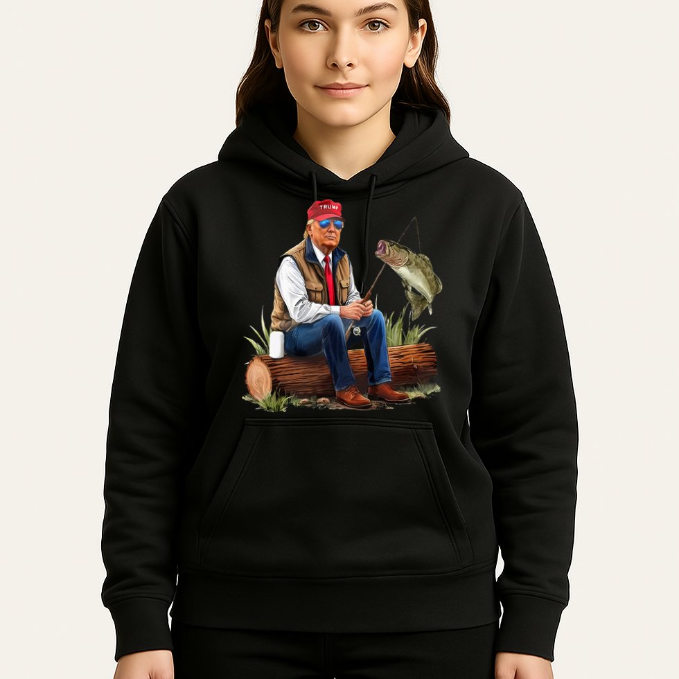 Make Fishing Great Again Funny Bass Fishing Humor Trump Hoodie