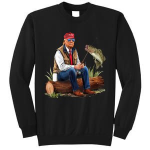 Make Fishing Great Again Funny Bass Fishing Humor Trump Sweatshirt