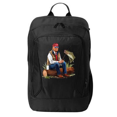 Make Fishing Great Again Funny Bass Fishing Humor Trump City Backpack
