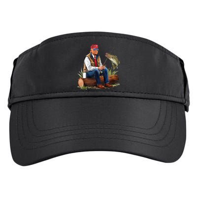 Make Fishing Great Again Funny Bass Fishing Humor Trump Adult Drive Performance Visor