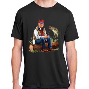 Make Fishing Great Again Funny Bass Fishing Humor Trump Adult ChromaSoft Performance T-Shirt