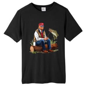 Make Fishing Great Again Funny Bass Fishing Humor Trump Tall Fusion ChromaSoft Performance T-Shirt