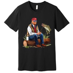 Make Fishing Great Again Funny Bass Fishing Humor Trump Premium T-Shirt