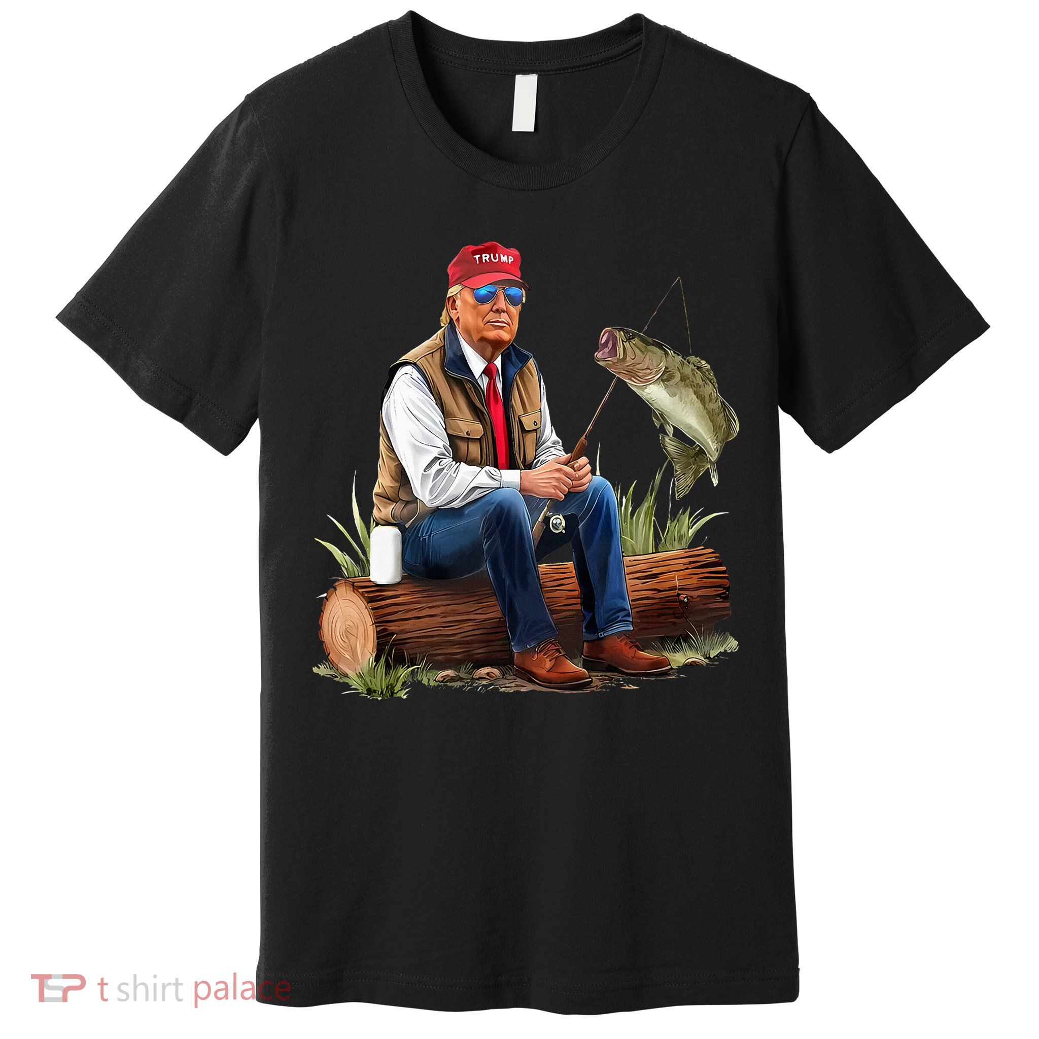 Make Fishing Great Again Funny Bass Fishing Humor Trump Premium T-Shirt