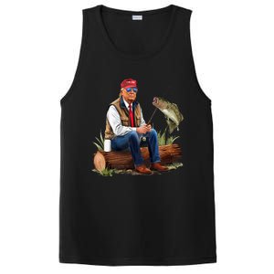 Make Fishing Great Again Funny Bass Fishing Humor Trump PosiCharge Competitor Tank