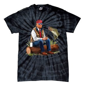 Make Fishing Great Again Funny Bass Fishing Humor Trump Tie-Dye T-Shirt