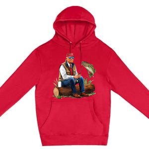 Make Fishing Great Again Funny Bass Fishing Humor Trump Premium Pullover Hoodie