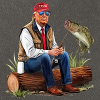 Make Fishing Great Again Funny Bass Fishing Humor Trump Cotton Canvas Backpack