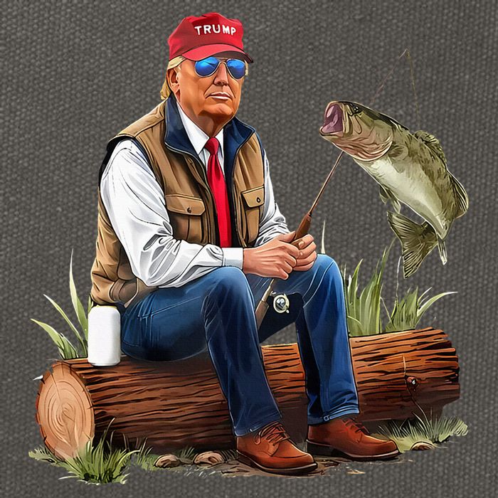 Make Fishing Great Again Funny Bass Fishing Humor Trump Cotton Canvas Backpack