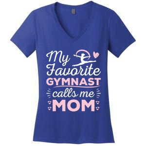 My Favorite Gymnast Calls Me Mom Gymnastic Lover Gift Women's V-Neck T-Shirt