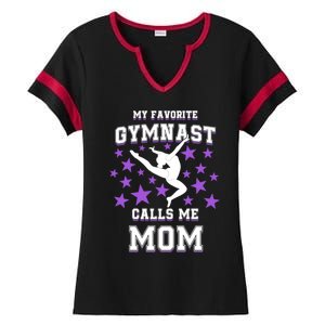 My Favorite Gymnast Calls Me Mom Gift Gymnastics Mom Gift Ladies Halftime Notch Neck Tee