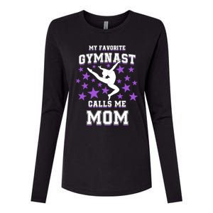 My Favorite Gymnast Calls Me Mom Gift Gymnastics Mom Gift Womens Cotton Relaxed Long Sleeve T-Shirt