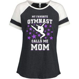 My Favorite Gymnast Calls Me Mom Gift Gymnastics Mom Gift Enza Ladies Jersey Colorblock Tee