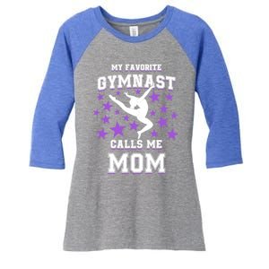 My Favorite Gymnast Calls Me Mom Gift Gymnastics Mom Gift Women's Tri-Blend 3/4-Sleeve Raglan Shirt