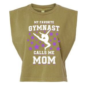 My Favorite Gymnast Calls Me Mom Gift Gymnastics Mom Gift Garment-Dyed Women's Muscle Tee