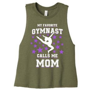 My Favorite Gymnast Calls Me Mom Gift Gymnastics Mom Gift Women's Racerback Cropped Tank