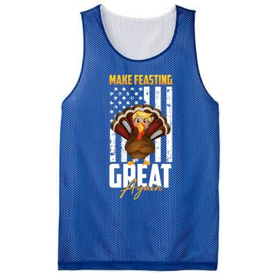 Make Feasting Great Again American Flag Thanksgiving Funny Gift Meaningful Gift Mesh Reversible Basketball Jersey Tank