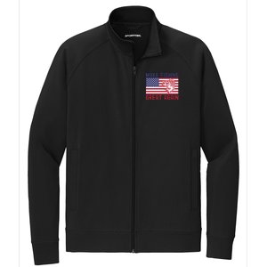 Make Fishing Great Again Bass Fish American Flag Funny Gift Stretch Full-Zip Cadet Jacket