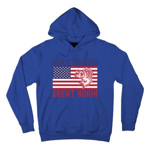 Make Fishing Great Again Bass Fish American Flag Funny Gift Hoodie