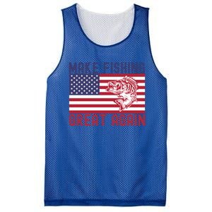 Make Fishing Great Again Bass Fish American Flag Funny Gift Mesh Reversible Basketball Jersey Tank