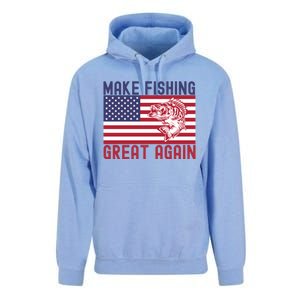 Make Fishing Great Again Bass Fish American Flag Funny Gift Unisex Surf Hoodie