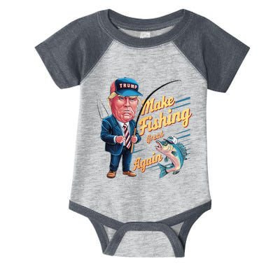 Make Fishing Great Again Trump Funny Fisherman Angler Infant Baby Jersey Bodysuit