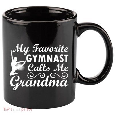 My Favorite Gymnast Calls Me Grandma Gymnastic Dog Lover Gift 11oz C Handle Ceramic Mug