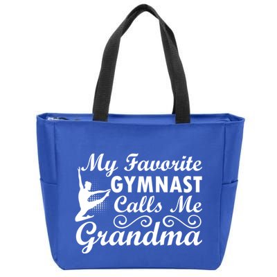 My Favorite Gymnast Calls Me Grandma Gymnastic Dog Lover Gift Zip Tote Bag