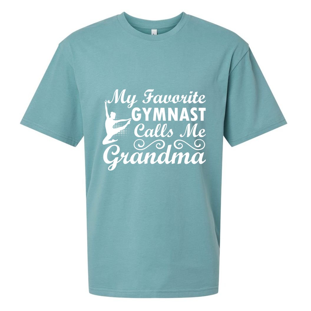 My Favorite Gymnast Calls Me Grandma Gymnastic Dog Lover Gift Sueded Cloud Jersey T-Shirt