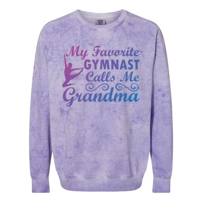 My Favorite Gymnast Calls Me Grandma Gymnastic Dog Lover Gift Colorblast Crewneck Sweatshirt