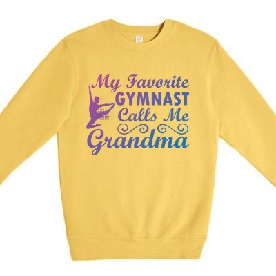 My Favorite Gymnast Calls Me Grandma Gymnastic Dog Lover Gift Premium Crewneck Sweatshirt