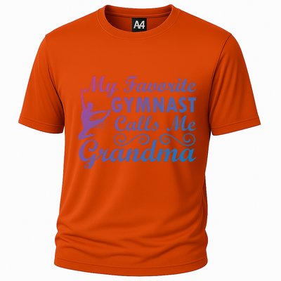 My Favorite Gymnast Calls Me Grandma Gymnastic Dog Lover Gift Cooling Performance Crew T-Shirt