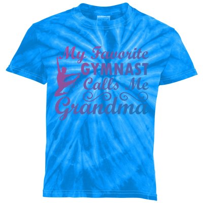 My Favorite Gymnast Calls Me Grandma Gymnastic Dog Lover Gift Kids Tie-Dye T-Shirt