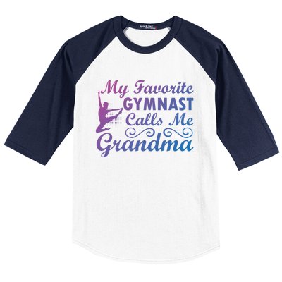 My Favorite Gymnast Calls Me Grandma Gymnastic Dog Lover Gift Baseball Sleeve Shirt